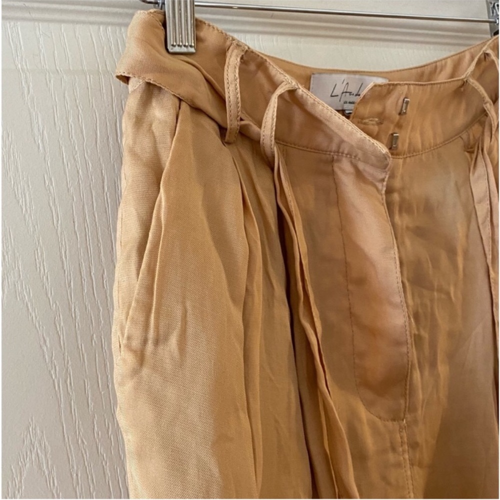 L'ACADEMIE The Danette Bronze Button Fly Belted High Rise Trousers - Picture 10 of 13